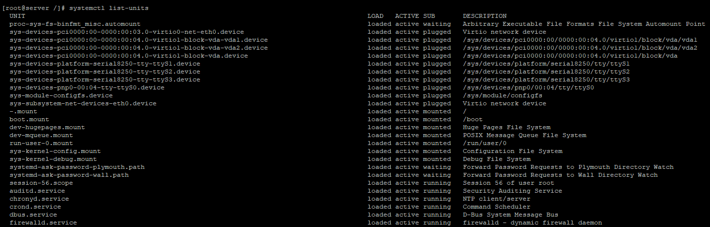 systemctl list-units