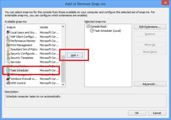 консоль task sheduler windows 8