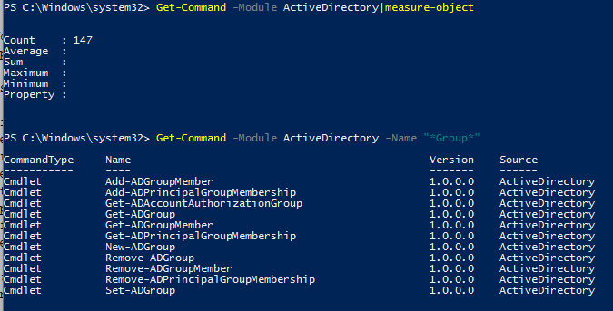 командлеты PowerShell для управления группами Active Directory