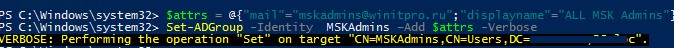set-adgroup изменить атрибуты группы active directory с помощью powershell