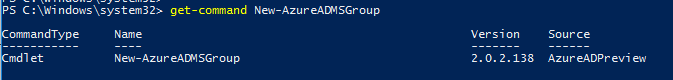 get-command New-AzureADMSGroup