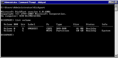 Команда Diskpart List Volume