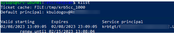 linux получить тикет kerberos