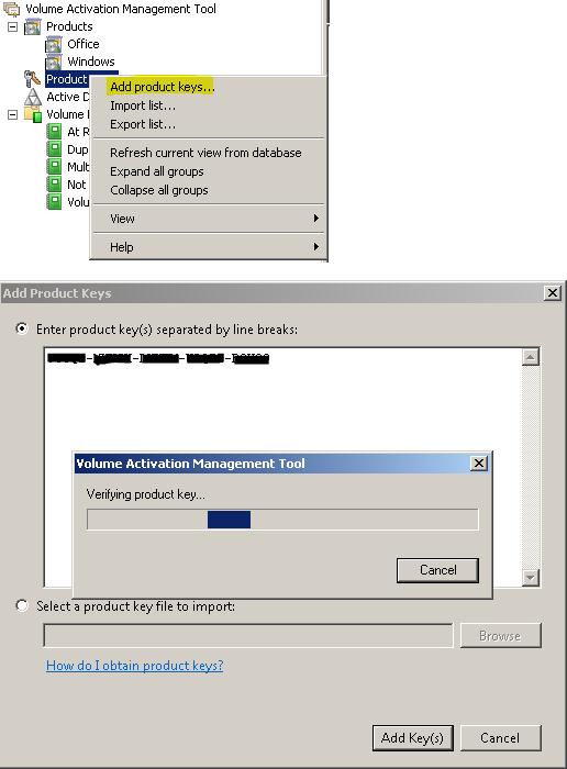 Добавляем ключи продуктов в vamt 3