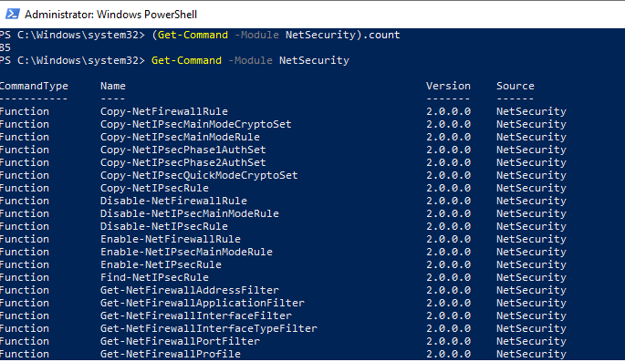 модуль NetSecurity для управления Windows Defender Firewall из PowerShell