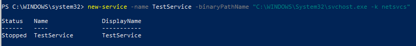 New-Service создать новую службу в windows