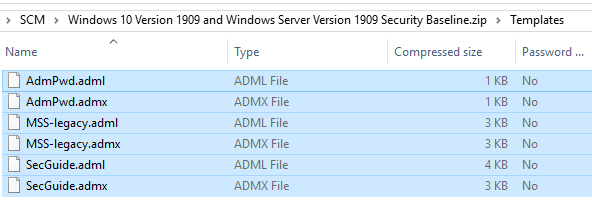 дополнительные административные шаблоны Security Baseline