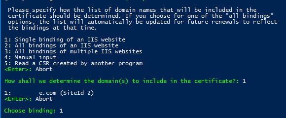 wac выбрать сайт iis для создания сертфиката ssl