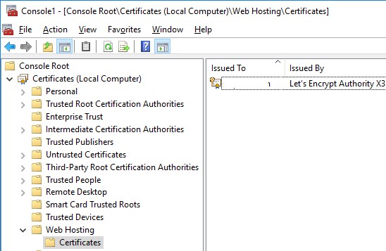 Web Hosting Certificates