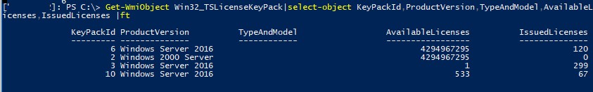 rdc licensing cal Win32_TSLicenseKeyPack