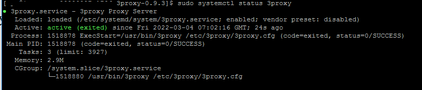 установка службы прокси сервера 3proxy в linux