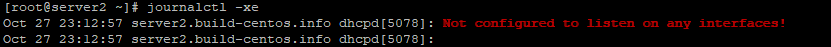 dhcpd Not configured to listen on any interfaces! 