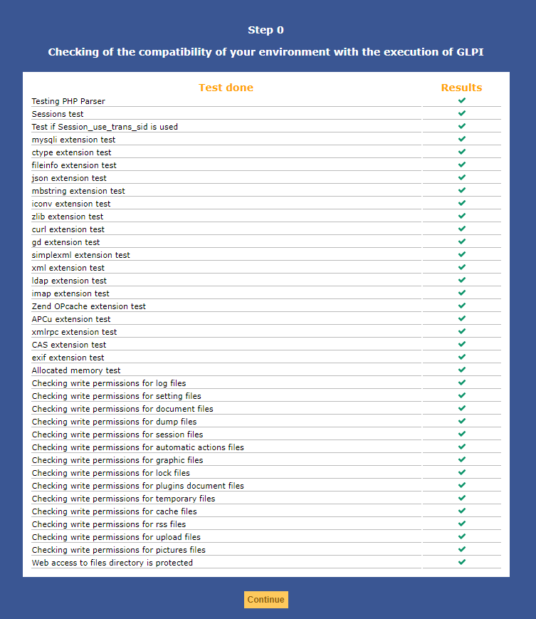 glpi prerequisites 