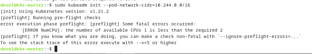 Kubernetes the number of available CPUs 1 is less than the required 2