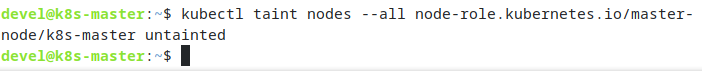 kubectl taint nodes master - разрешить запуск k8s на мастер сервере