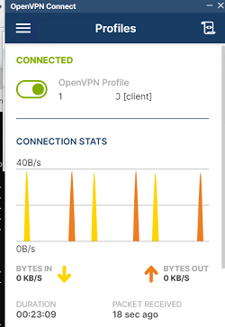 подключение к openvpn установлено