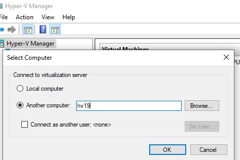 hyper-v manager подулючиться к удаленному гипервизору из windows 10