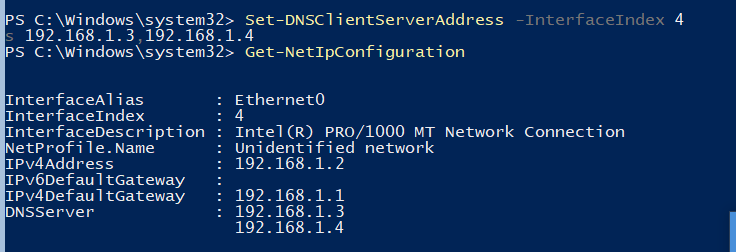 Set-DnsClientServerAddress 