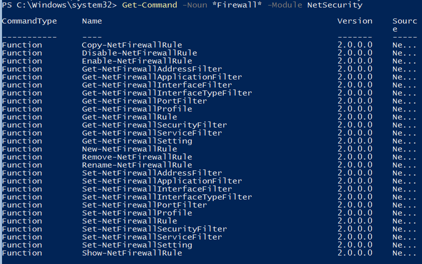 NetSecurity powershell module