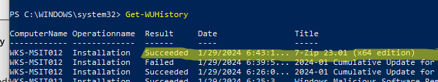 Get-WindowsUpdate 