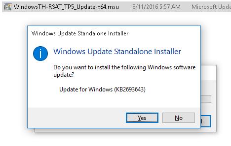 Установка оснастки Active Directory Users and Computers в Windows 10/11 4 WindowsTH-RSAT_TP5_Update-x64.msu