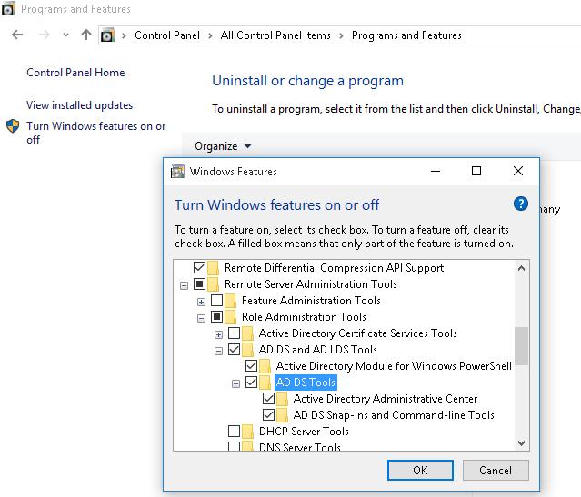 Установка оснастки Active Directory Users and Computers в Windows 10/11 5 Включить компонент AD DS Tools