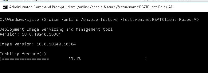 Установка оснастки Active Directory Users and Computers в Windows 10/11 6 dism /online /enable-feature /featurename:RSATClient-Roles-AD