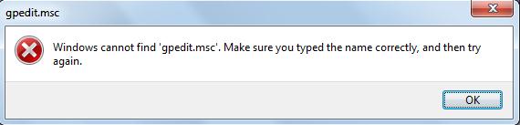windows cannot find gpedit.msc в windows 7 home