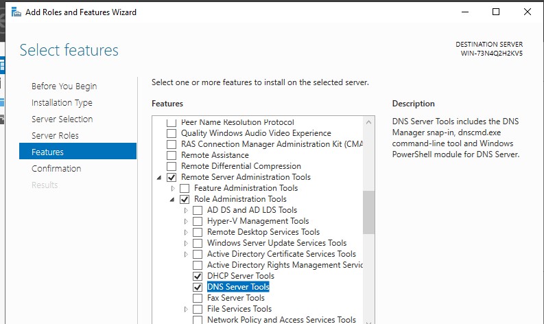 windows server: установка RSAT через Server Manager