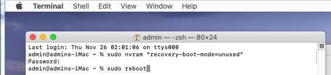 macos перезагрузка в режиме восстановления