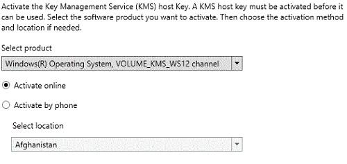 Активация сервера KMS по телефону или через Интернет