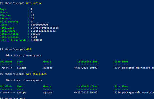 запуск команд powershell в консоли Linux