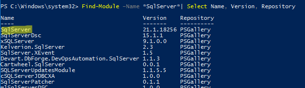 Find-Module PSGallery