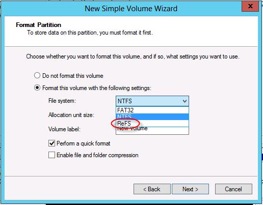 Файловая система ReFS в Windows 8