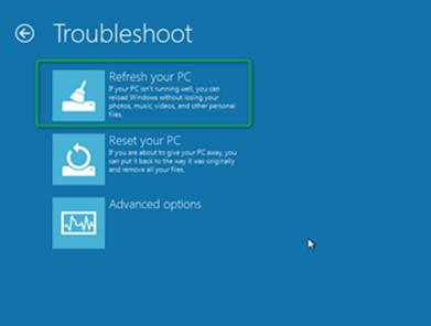 windows 8 PC Refresh recovery