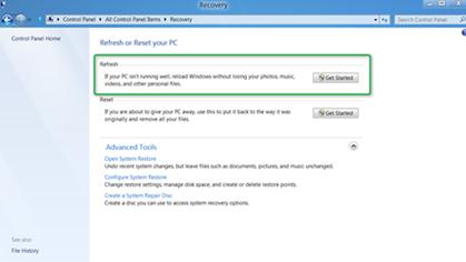 windows 8 PC Refresh