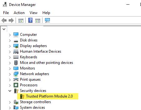 Виртуальное устройство Trusted Platform Module 2.0
