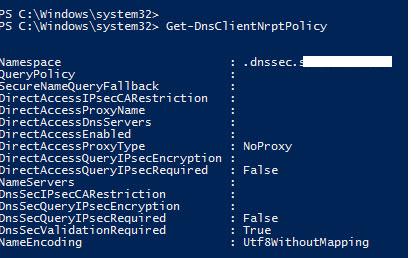 Get-DnsClientNrptPolicy - проверка NRPT политики