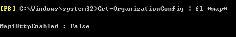 Get-OrganizationConfig mapi