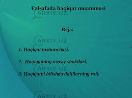 falsafada haqiqat muammosi 65ca881e5d214