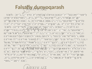 falsafiy dunyoqarash 65ca881a086f1