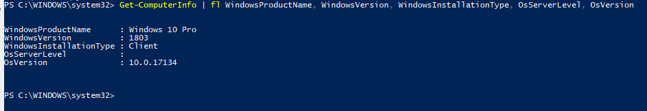 Get-ComputerInfo powershell