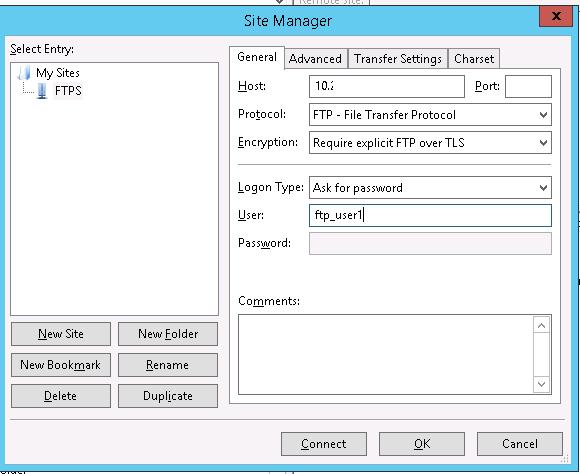 FileZilla подключение по ftps