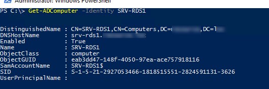 get-adcomputer identity вывести базовую информацию о компьютере в домене Active Directory