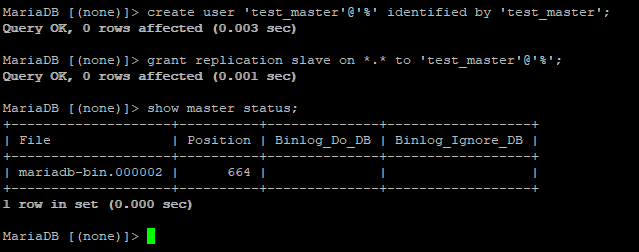 mysql create user grant replication slave 