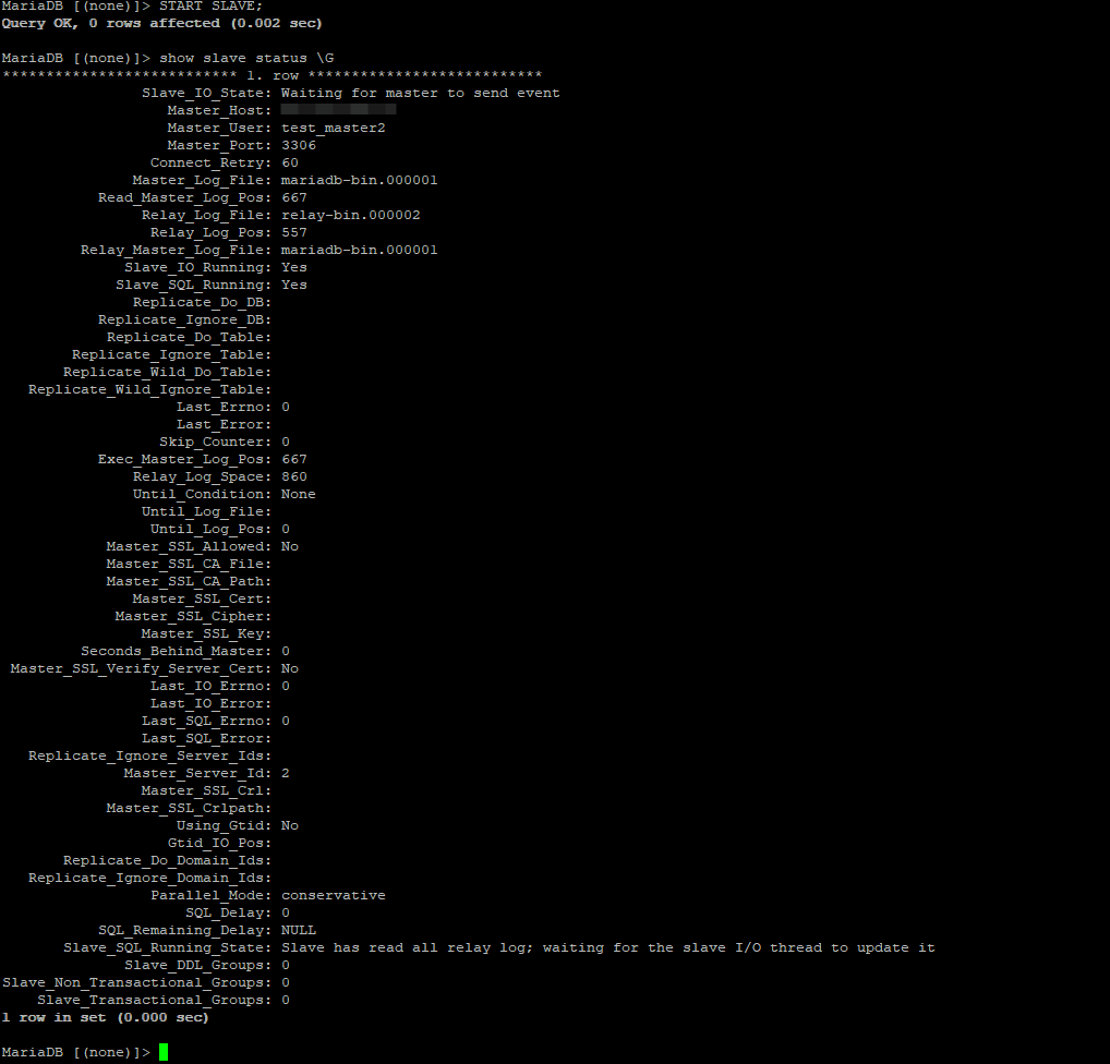mariadb show slave status G