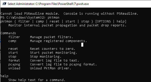 Packet Monitor (PktMon) сниффер сетевого трафика в Windows