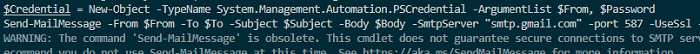 командлет 'Send-MailMessage' устарел