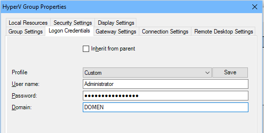 RDCMan (Remote Desktop Connection Manager) – RDP консоль для администратора 5 RDCMan сохраненеи пароля администратора для RDP подключения