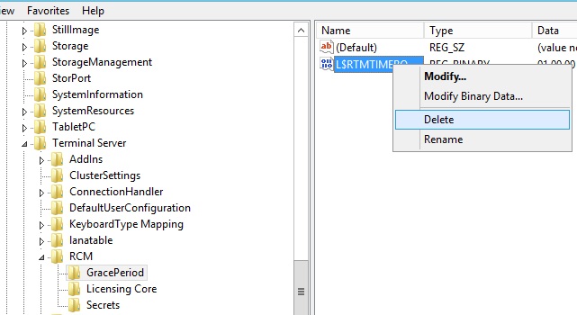 Удалить ключ L$RTMTIMEBOMB